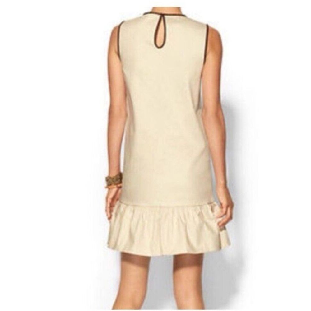 Sleeveless Cream Ruffle-Hem Dress - Picture 2 of 11